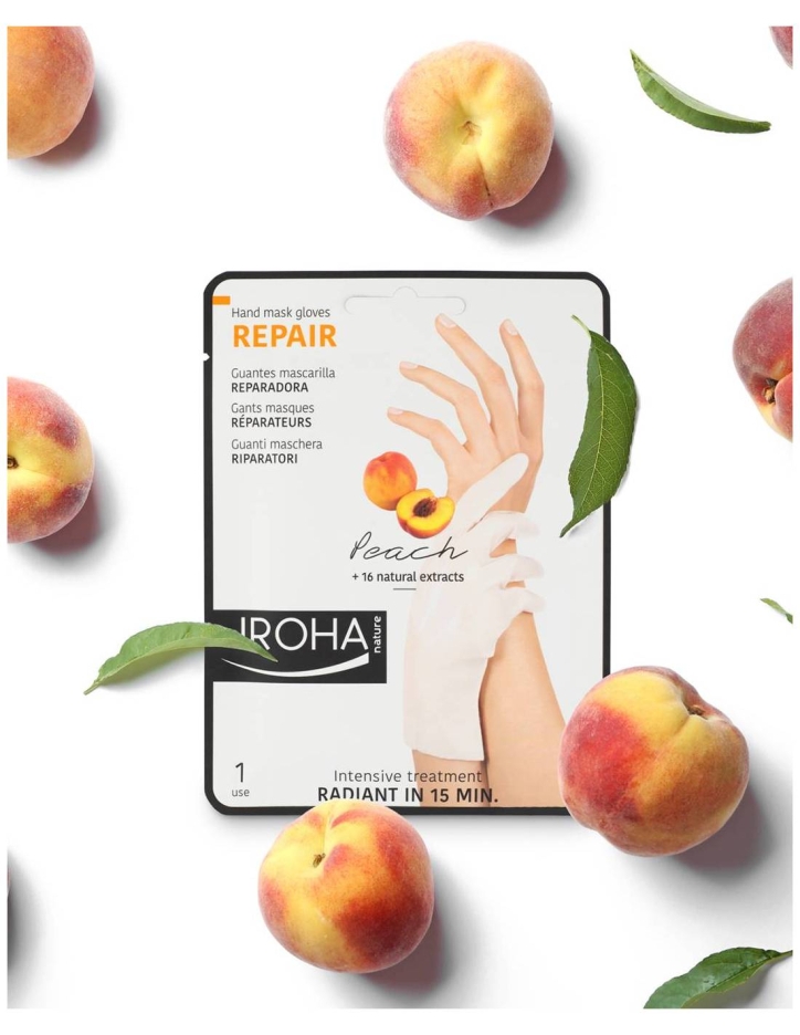 Подхранваща маска "ръкавици" за уморени ръце с Праскова Iroha Repairing Gloves Mask for Hands - Peach — 3