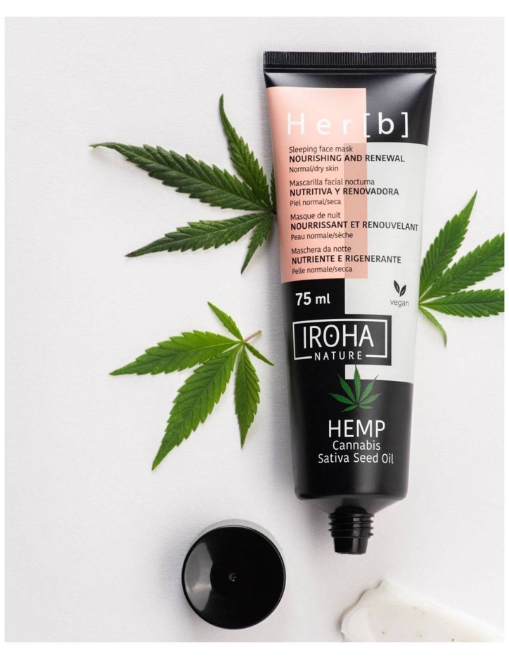 Подхранваща нощна маска за лице с конопено масло Iroha Nourishing & Renewal Sleeping Face Mask with Cannabis 75ml — 3