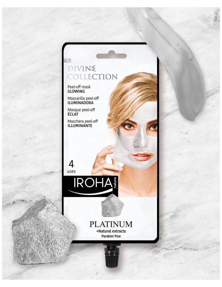 Платинена пилинг маска за лице Iroha Hydra Glowing Peel - Mask Platinum — 3