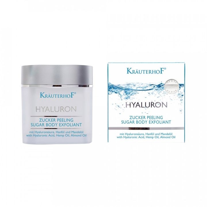 Захарен ексфолиант за лице и тяло Krauterhof Hyaluron+ Sugar Exfoliant 250g