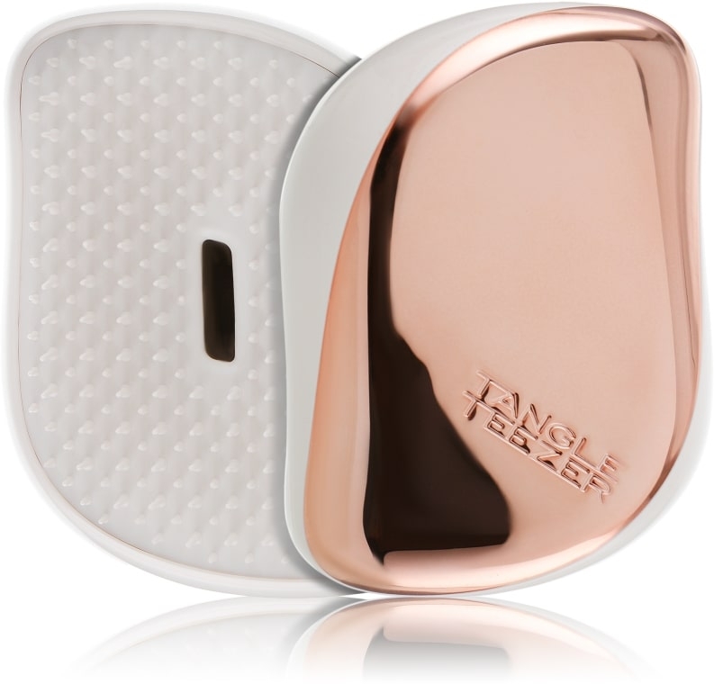 Компактна четка за изглаждане и блясък на косата Tangle Teezer Compact Styler On-The-Go Detangling Hairbrush Smooth & Shine Ivory Rose Gold