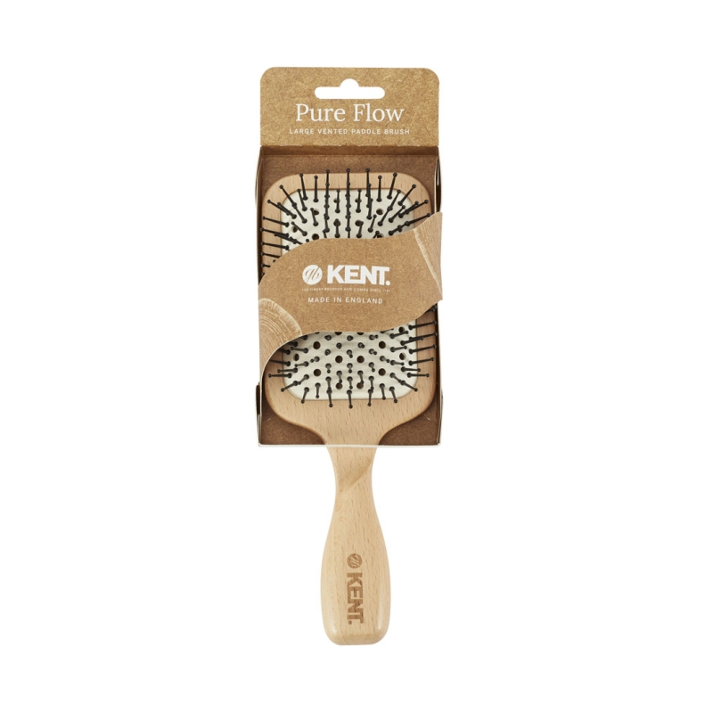 Дървена четка за коса с вентилация - голяма Kent Pure Flow LPF2 Hair Brush — 5