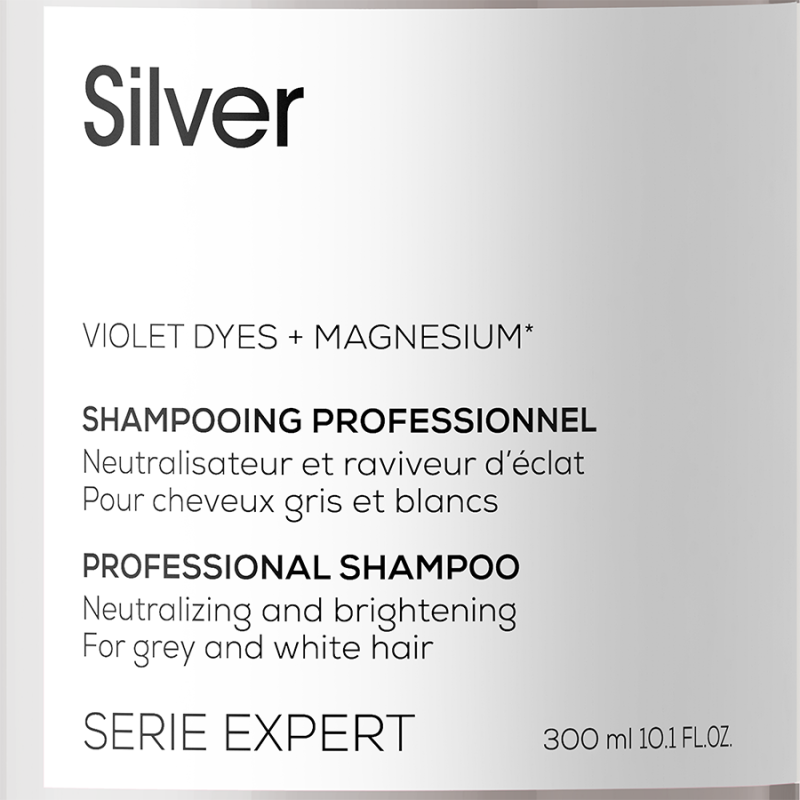 Неутрализиращ шампоан за сива,бяла и платинено руса коса Loreal Professionnel Serie Expert Silver Shampoo 300ml — 3