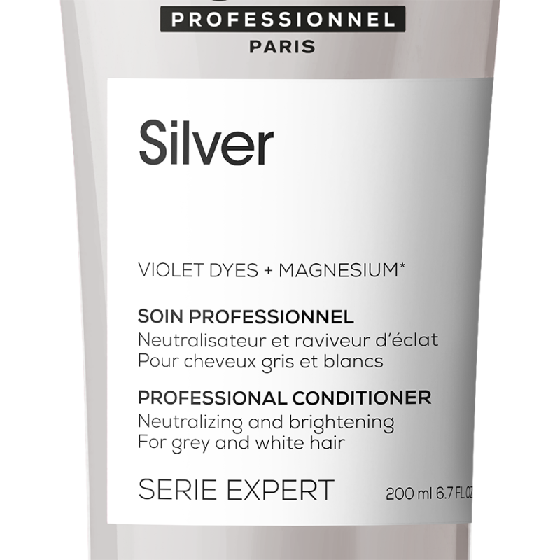 Неутрализиращ балсам за сива,бяла и платинено руса коса Loreal Professionnel Serie Expert Silver Conditioner 200ml — 3