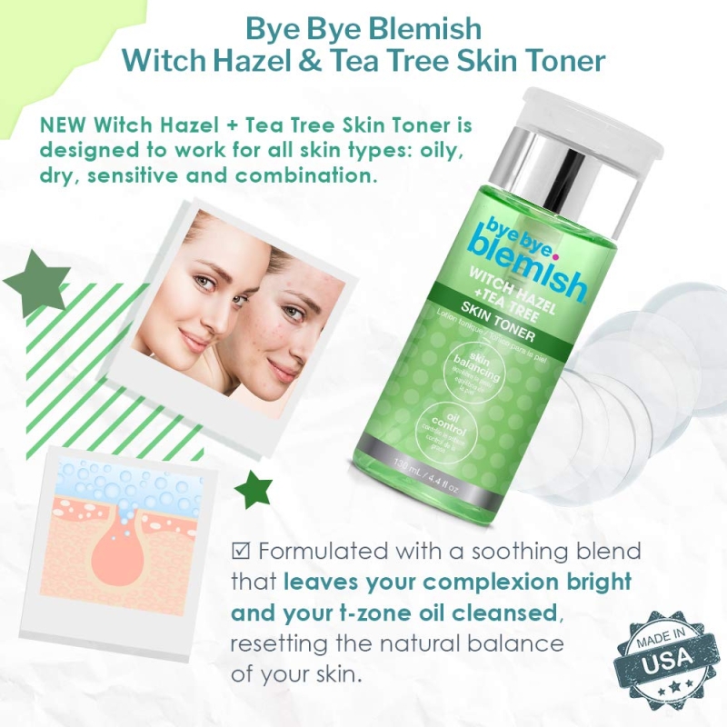 Тонер за кожа с Чаено дърво и Хамамелис Bye Bye Blemish Witch Hazel + Tea Tree Skin Toner 130ml — 5