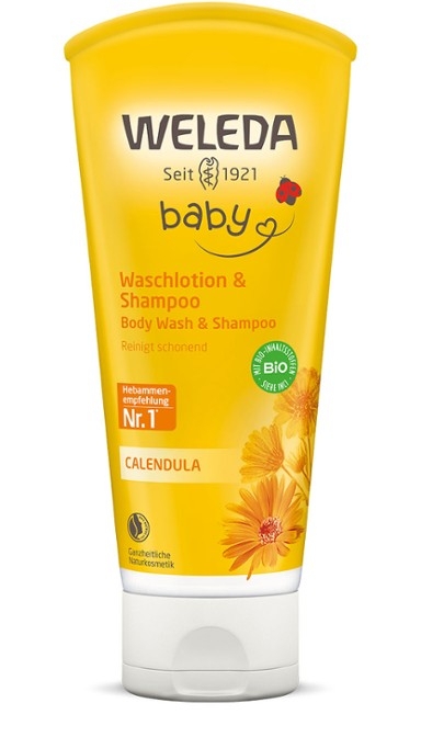 Душ-гел и шампоан с невен Weleda Baby 200ml