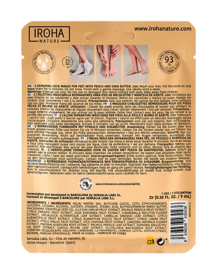 Подхранваща маска "чорапи" за сухи и изтощени крака Iroha Repairing Socks Mask for Feet — 4