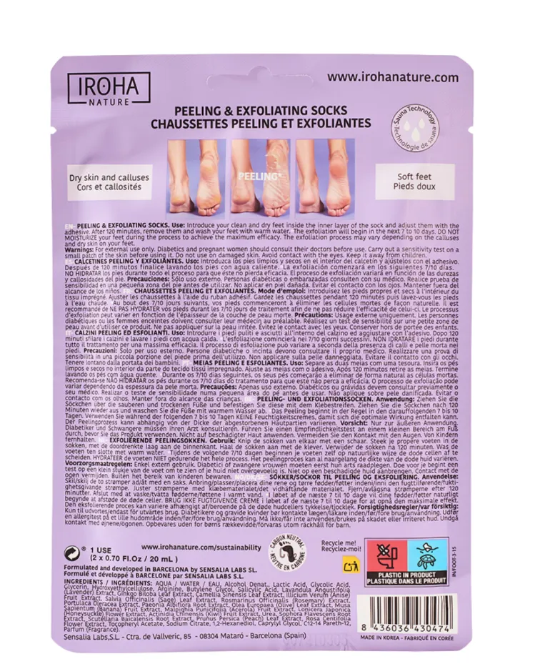 Ексфолираща маска за крака Iroha Peeling & Exfoliating Socks Mask for Feet — 6