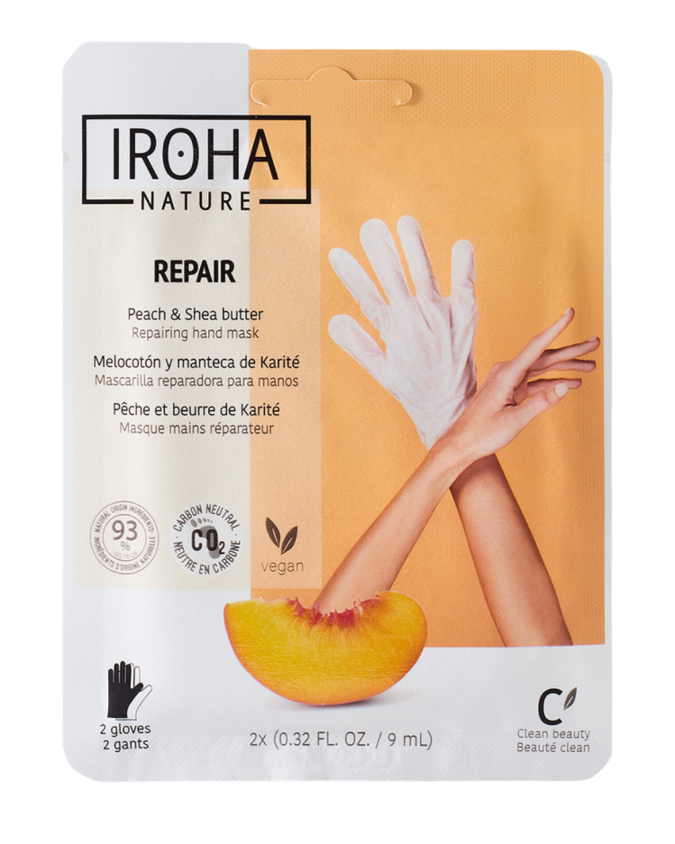 Подхранваща маска "ръкавици" за уморени ръце с Праскова Iroha Repairing Gloves Mask for Hands - Peach