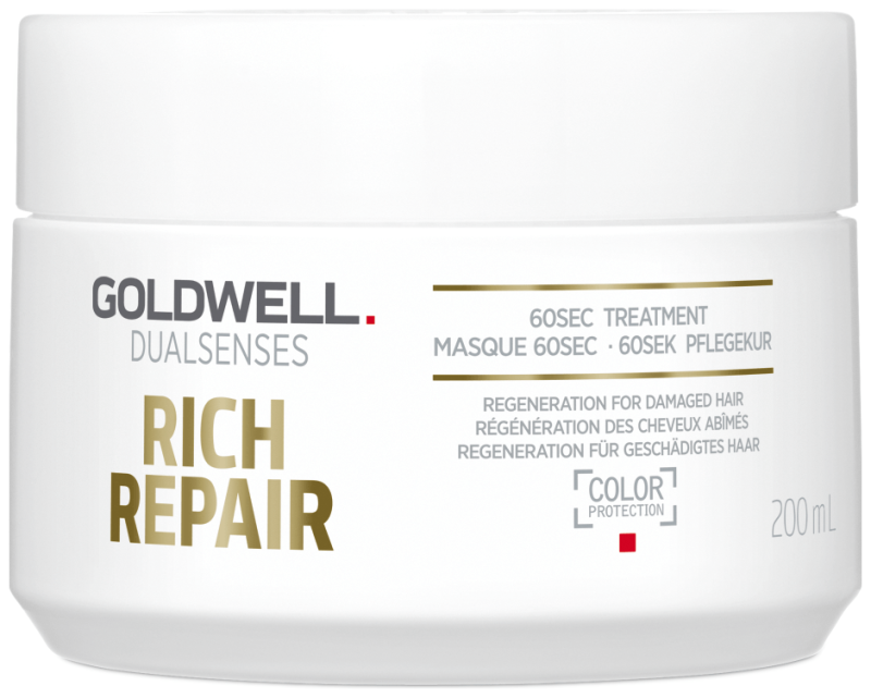 Възстановяваща маска за суха и изтощена коса Goldwell Dualsenses Rich Repair Restoring 60Sec Treatment 200ml — 2