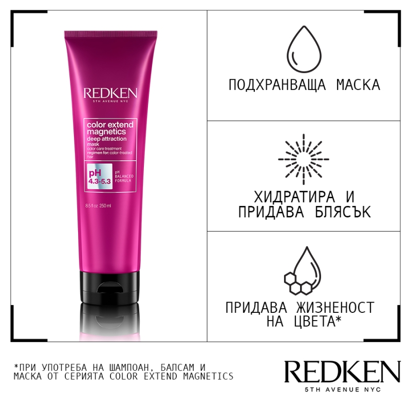 Подхранваща маска за боядисана коса Redken Color Extend Magnetics Masque 250ml — 3