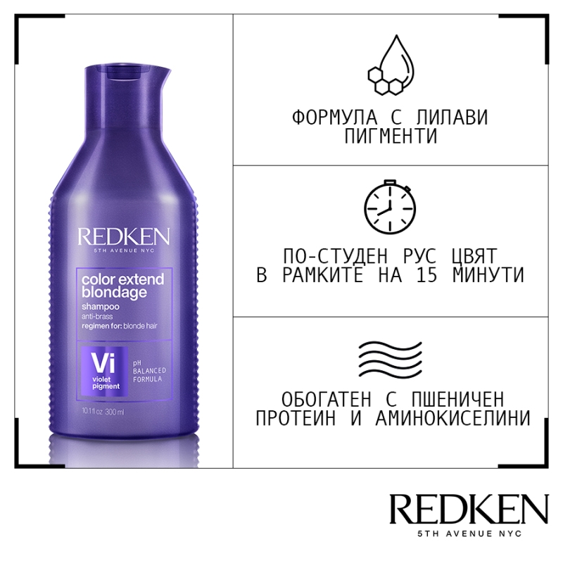 Дуо тонираща и укрепваща грижа за руса коса Redken Color Extend Blondage Duo Set — 3