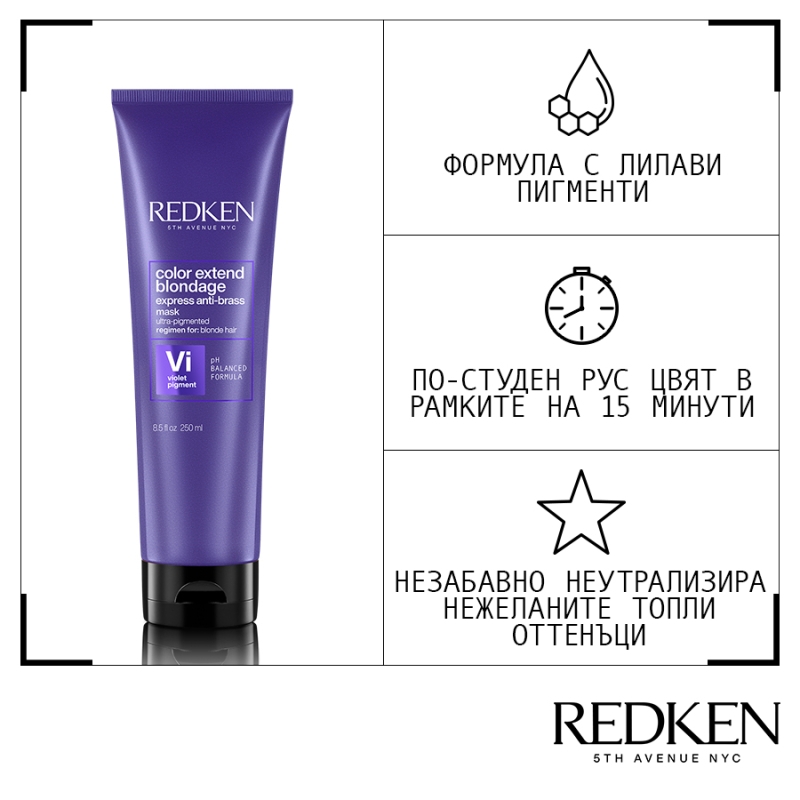 Подхранваща маска за руса коса Redken Color Extend Blondage Color Depositing Mask 250ml — 5