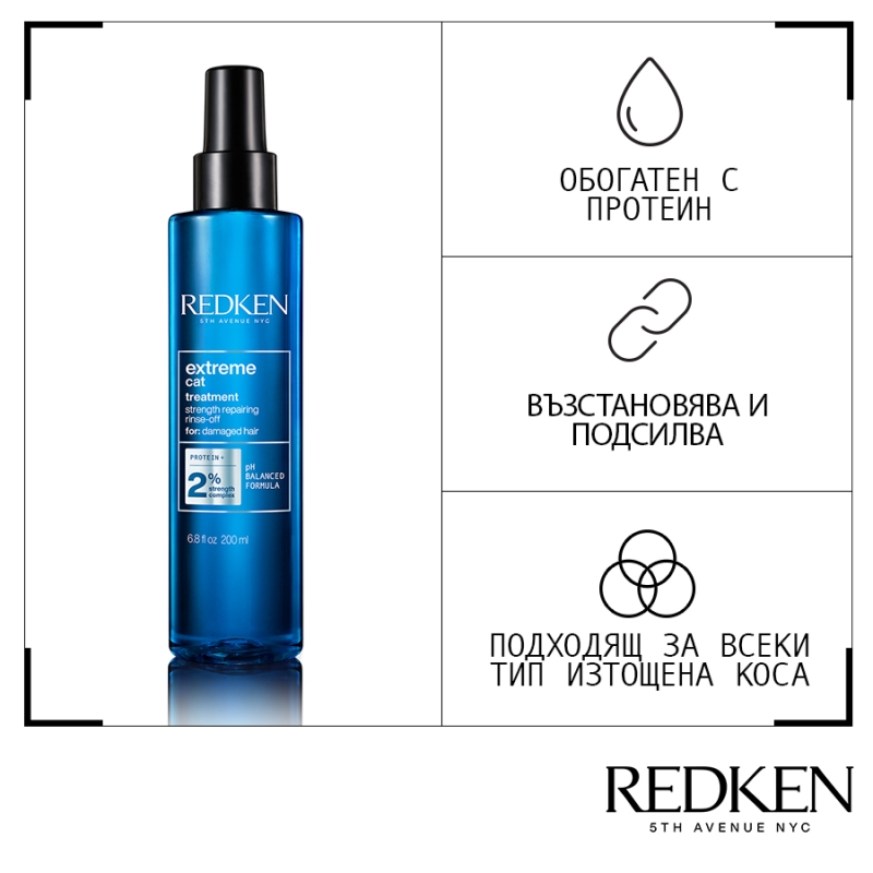 Реконструираща грижа с протеини за увредена коса Redken Extreme CAT Protein Reconstruction 200ml — 5