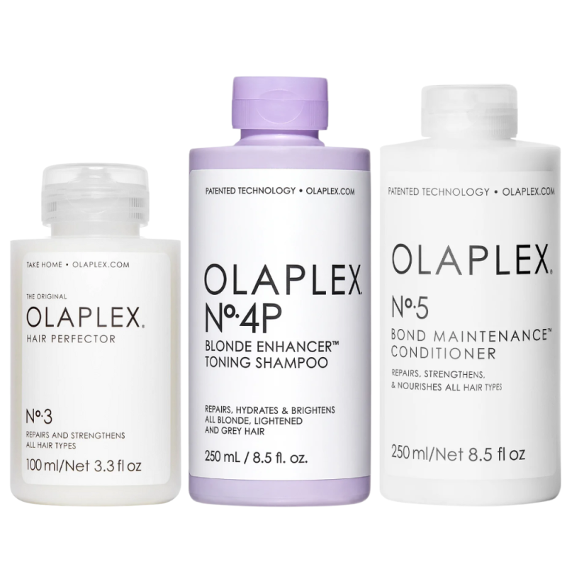 Възтановяващ и тониращ сет за блондинки Olaplex No.3, No.4P, No5