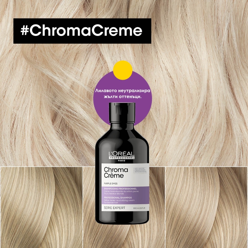 Неутрализиращ шампоан за кестенява коса Loreal Professionnel Chroma Crème Blue Shampoo 300ml — 3