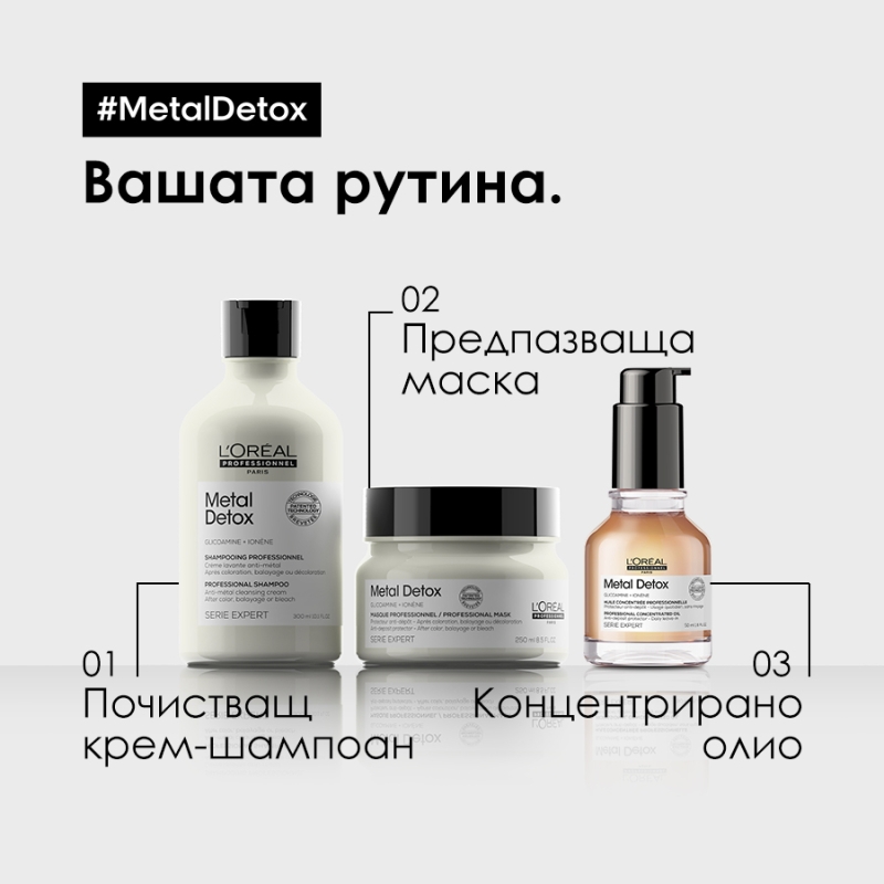 Концентрирано олио против накъсване на косата Loreal Professionnel Serie Expert Metal Detox Professional Concentrated Oil 50ml — 3