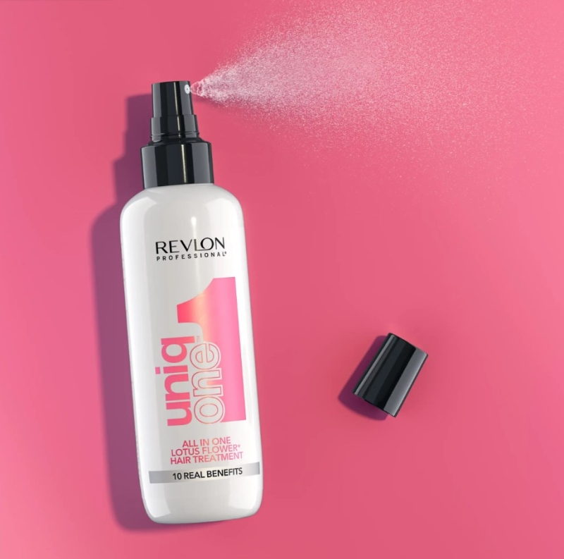 10 в 1 Спрей маска без отмиване с аромат на лотос UniqOne Hair Treatment Lotus Flower Fragrance 150ml — 3