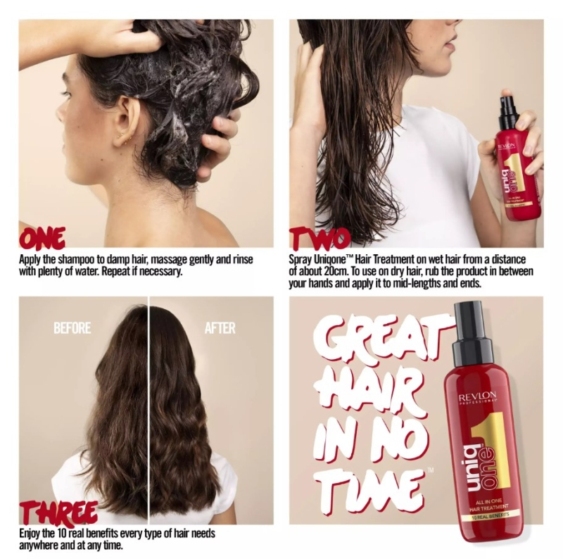 10 в 1 Спрей маска без отмиване с класически парфюмен аромат UniqOne Leave-In Hair Treatment 150ml — 3