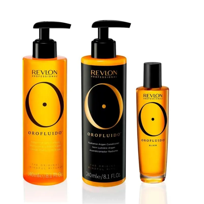 Подхранващ арганов сет Orofluido Radiance Argan Shampoo + Conditioner + Elixir Set