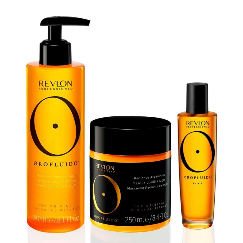 Арганов комплект против накъсване Orofluido Radiance Argan Shampoo + Mask + Elixir Set