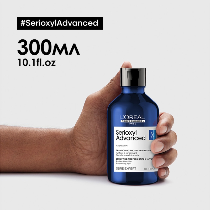 Почистващ и уплътняващ шампоан при изтъняваща коса Loreal Professionnel Serioxyl Purifier Bodifier Shampoo 300ml — 6