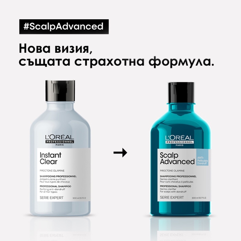 Почистващ шампоан против пърхот за всеки тип коса Loreal Professionnel Serie Expert Scalp Advanced Anti-Dandruff Dermo-Clarifier Shampoo 300ml — 5
