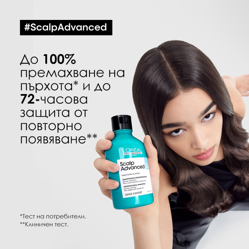Почистващ шампоан против пърхот за всеки тип коса Loreal Professionnel Serie Expert Scalp Advanced Anti-Dandruff Dermo-Clarifier Shampoo 300ml — 6