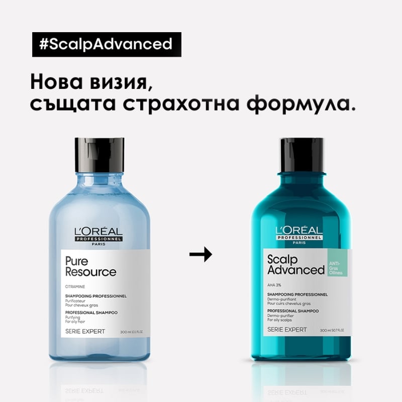 Почистващ шампоан за коса, склонна към омазняване Loreal Professionnel Serie Expert Scalp Advanced Anti-Oiliness Dermo-Purifier Shampoo 300ml — 2