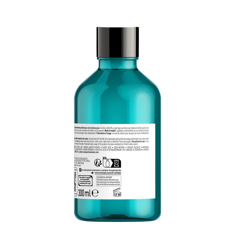 Почистващ шампоан за коса, склонна към омазняване Loreal Professionnel Serie Expert Scalp Advanced Anti-Oiliness Dermo-Purifier Shampoo 300ml — 4
