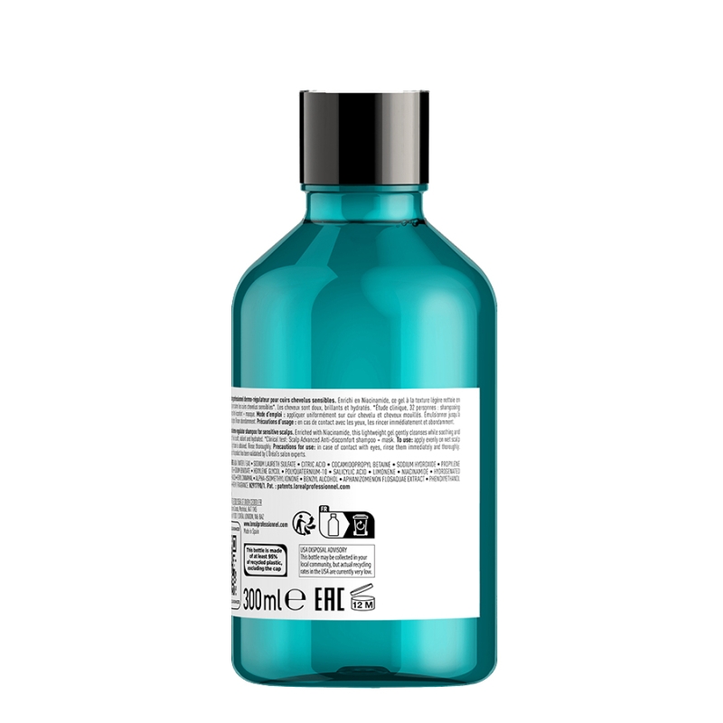 Дерморегулиращ шампоан за чувствителен скалп Loreal Professionnel Serie Expert Scalp Advanced Anti-Discomfort Dermo-Regulator 300ml — 3