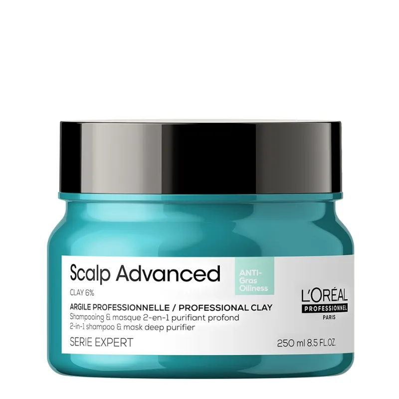 Грижа 2 в 1 шампоан и маска за скалп, склонен към омазняване Loreal Professionnel Serie Expert Scalp Advanced Anti-Oiliness 2-In-1 Deep Purifier Clay 250ml