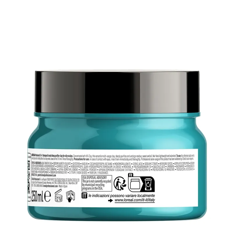 Грижа 2 в 1 шампоан и маска за скалп, склонен към омазняване Loreal Professionnel Serie Expert Scalp Advanced Anti-Oiliness 2-In-1 Deep Purifier Clay 250ml — 3