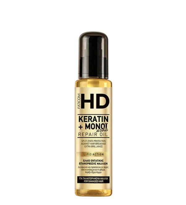 Олио с Кератин и масло от Монои Farcom HD Keratin + Monoi de Tahiti Repair Oil 100ml — 2