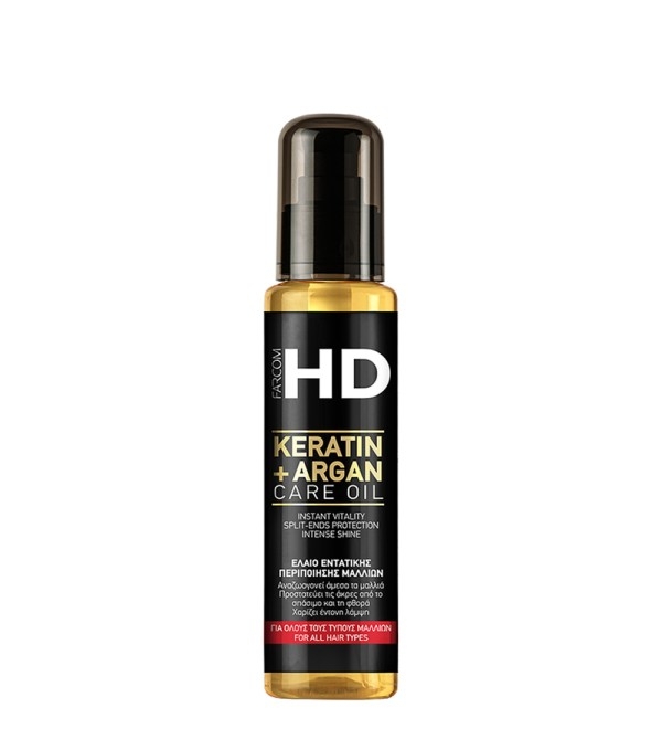 Грижа за коса с арганово масло и кератин Farcom HD KERATIN + ARGAN CARE OIL 100ml — 3