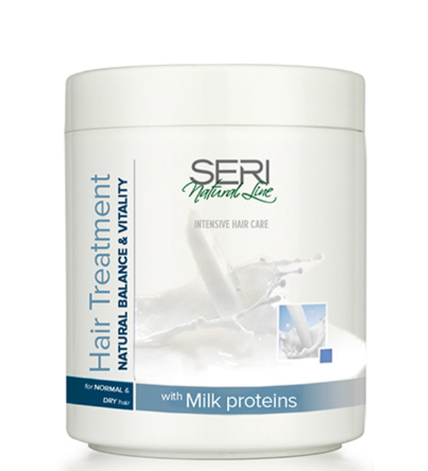 Интензивна маска за чуплива и непокорна коса Seri Natural Line Intense Hair Treatment Milk Proteins 1000ml