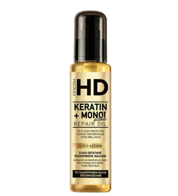 Олио с Кератин и масло от Монои Farcom HD Keratin + Monoi de Tahiti Repair Oil 100ml