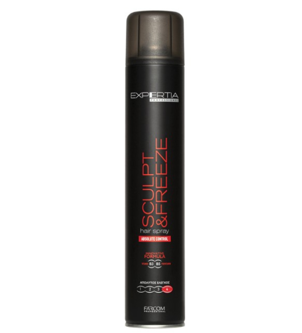 Лак за коса със супер силна фиксация и абсолютен контрол Expertia Professionel Sculpt & Freeze Hair Spray 500ml