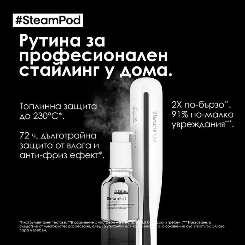 3-in-1 Изглаждаща грижа за коса Loreal Professionnel Steampod Smoothing Treatment 50ml — 8