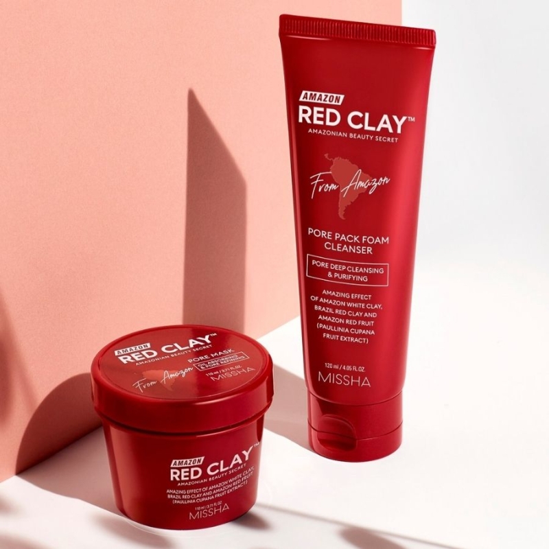 Почистваща маска за мазна кожа с разширени пори Missha Amazon Red Clay Pore Mask 110ml — 2