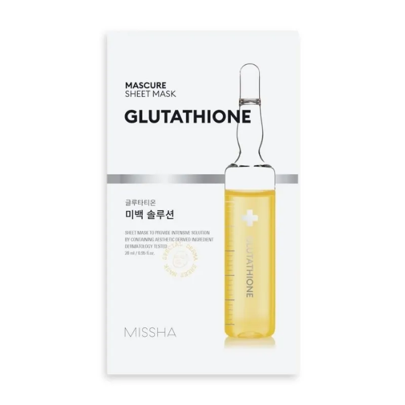 Текстилна маска за лице с Глутатион Missha Mascure Whitening Solution Sheet Mask Glutathione