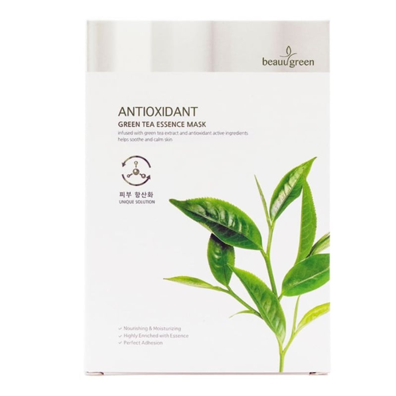 Текстилна маска със зелен чай BeauuGreen Green Tea Essence Mask 23g