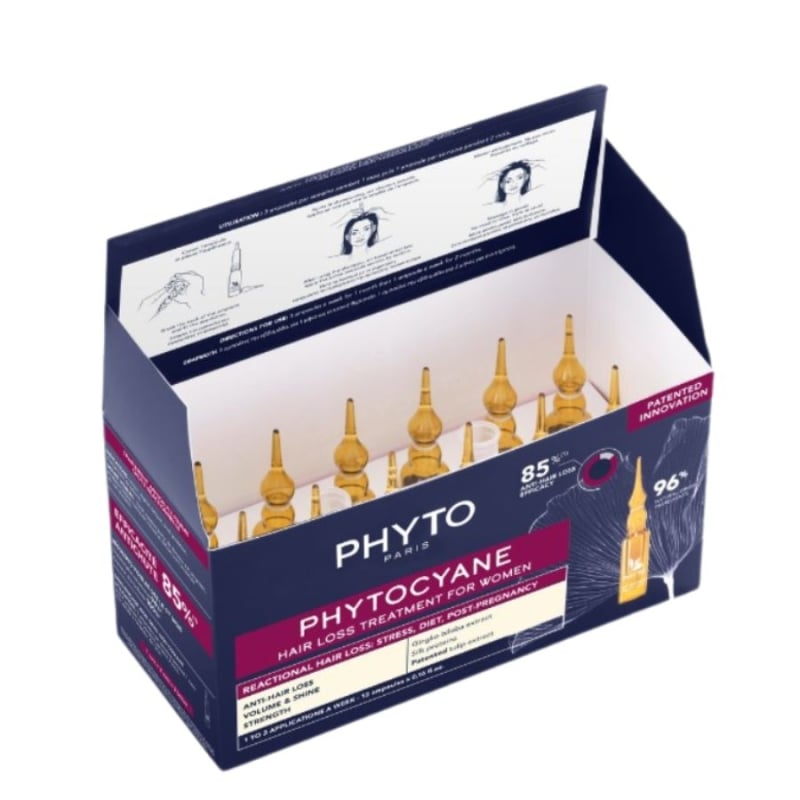 Лечебни ампули против реактивен косопад PHYTO Phytocyane Anti-Loss Hair Treatment For Women 12X5ml — 4