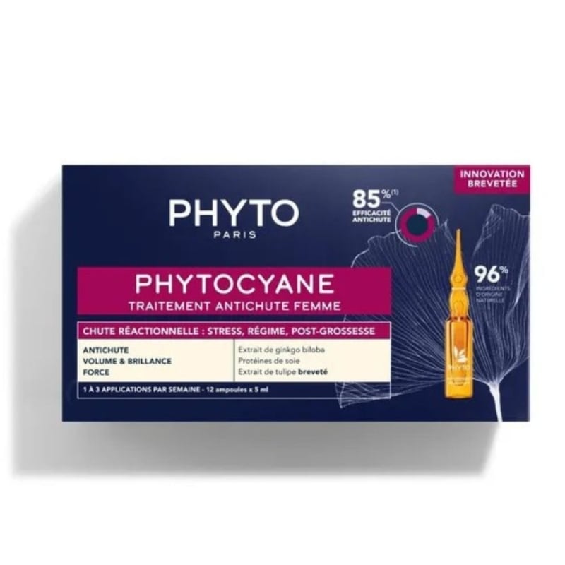 Лечебни ампули против реактивен косопад PHYTO Phytocyane Anti-Loss Hair Treatment For Women 12X5ml