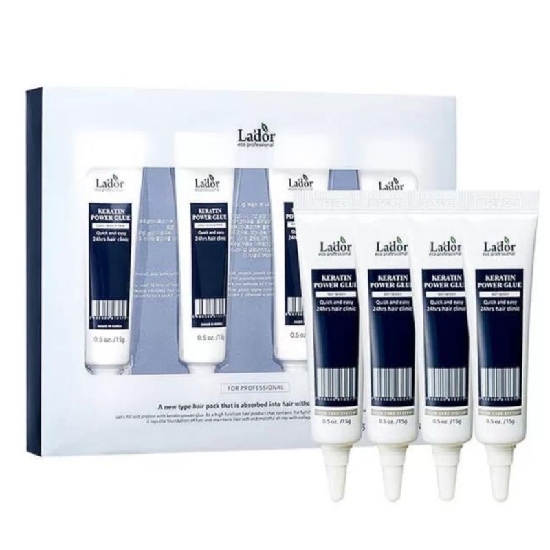 Серум за накъсани краища с екстракт от охлюв и колаген Lador Keratin Power Glue 4x15g