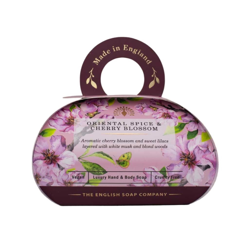 Луксозен сапун с Ориенталски подправки и Черешов цвят The English Soap Company Oriental Spice and Cherry Blossom Large Gift Bath Soap 260g — 2