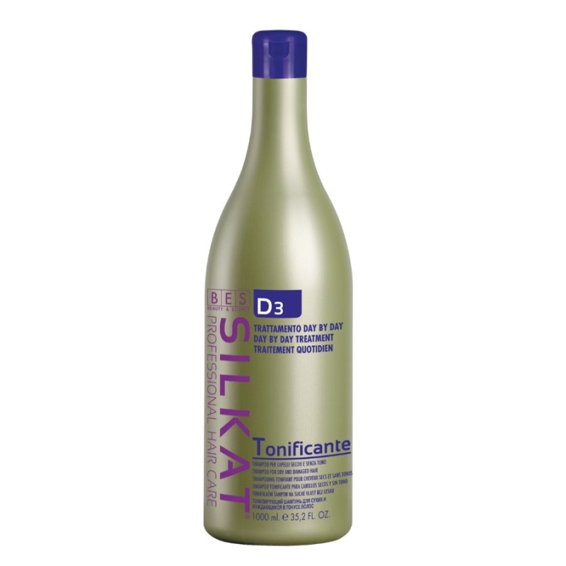 Тонизиращ шампоан за суха, чувствителна и увредена коса BES Silkat Tonificante D3 Shampoo — 2