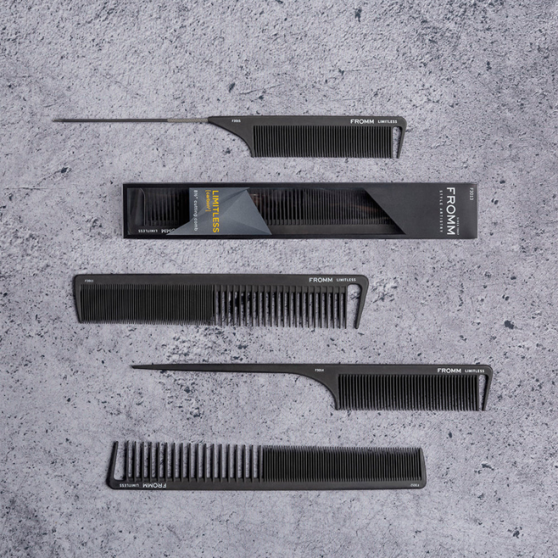 Оформящ гребен за коса FROMM Limitless 9" Carbon Pin Tail Comb — 3