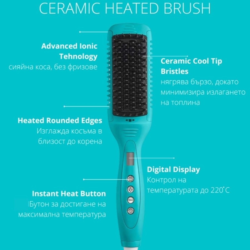 Професионална електрическа керамична четка за коса Moroccanoil Smooth Style Ceramic Heated Brush — 2