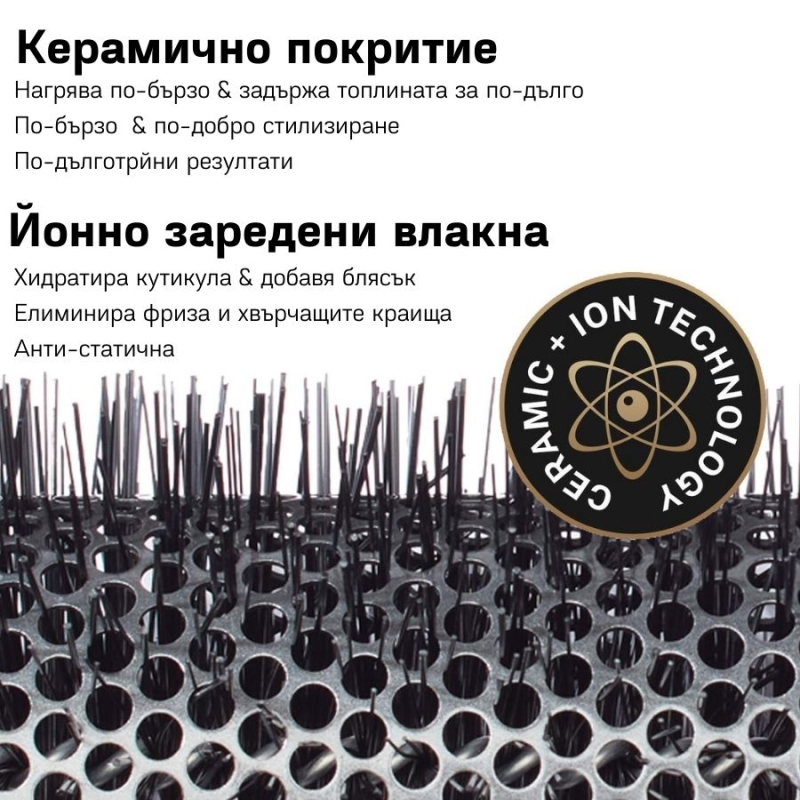 Професионална четка за изсушаване Olivia Garden Classic Silver Hair Brush 25mm — 4